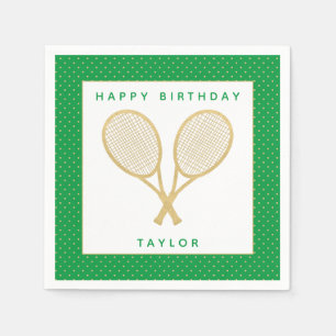 Tennisfeest Chique Goud en Groen Custom Servet
