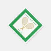 Tennisfeest Chique Goud en Groen Custom Servet (Hoek)