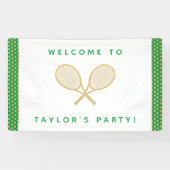 Tennisfeest Chique Goud en Groen Custom Spandoek (Horizontaal)