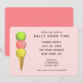 Tennisfeest Uitnodigingen (Voorkant / Achterkant)