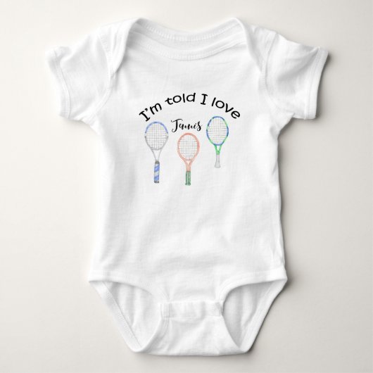 Tennisgiften voor Baby shower voor Tennis Player Romper (Voorkant)