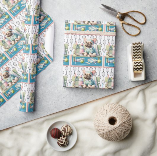 Tennishond, laten we het spel spelen cadeaupapier (Crafts)