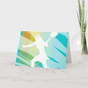 Tenniskaart met vrouw tennisspeler print kaart