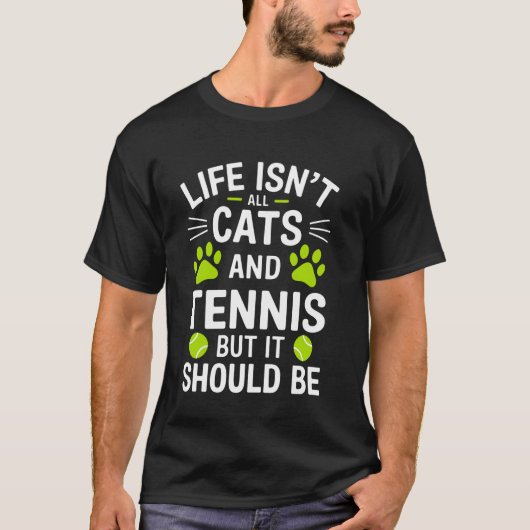 Tenniskatten Grappige Tennis T-shirt (Voorkant)