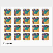 Tenniskatten Vierkante Sticker (Vel)