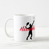 Tenniskoning gepersonaliseerd koffiemok (Links)