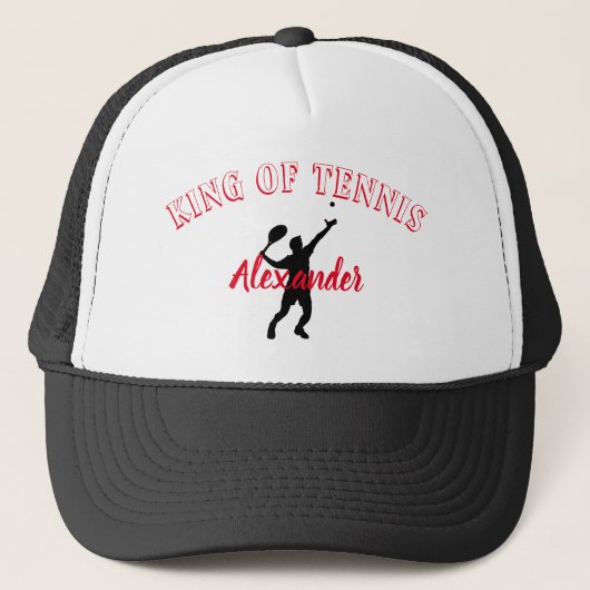 Tenniskoning gepersonaliseerd trucker pet (Voorkant)