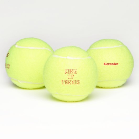 Tenniskoning personaliseert tekst en naam tennisballen (Multi)