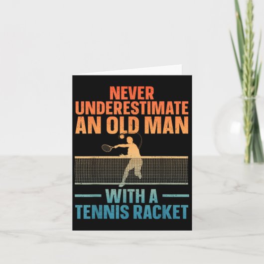 Tenniskunst voor mannen Opa Tennis Lover Tennis Pl Kaart (Voorkant)