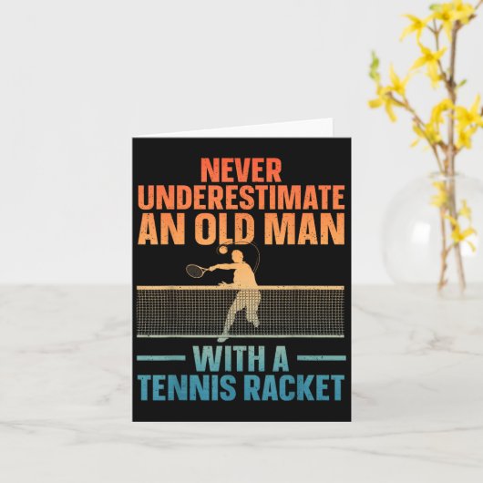 Tenniskunst voor mannen Opa Tennis Lover Tennis Pl Kaart (Gele Bloem)