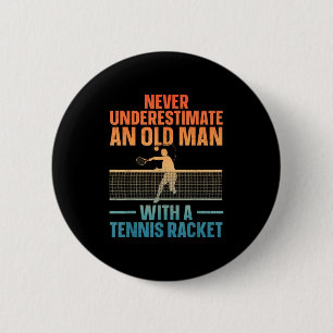 Tenniskunst voor mannen Opa Tennis Lover Tennis Pl Ronde Button 5,7 Cm