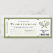 Tennisles cadeaubon certificaat kaart (Voorkant)