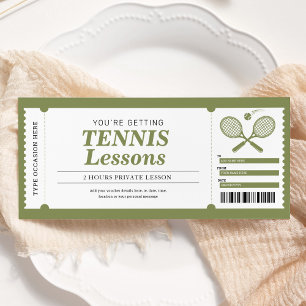 Tennisles geschenkcertificaat voucher kaart