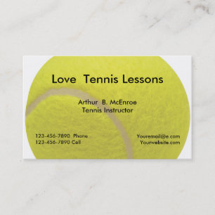 Tennislesseninstructeur Visitekaartje