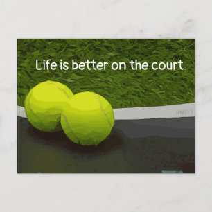 Tennisleven is beter op de tennisbaan bal briefkaart