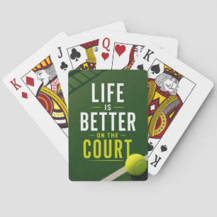 Tennisleven is beter op de tennisbaan bal pokerkaarten