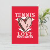 Tennisliefde betekent niets voor Valentijnsdag   Feestdagenkaart (Staand voorkant)