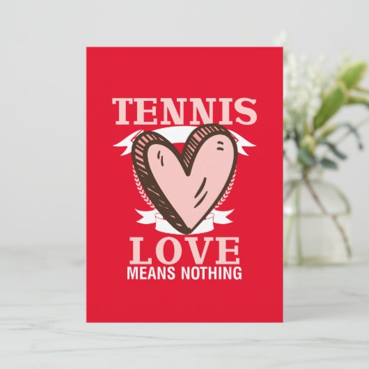 Tennisliefde betekent niets voor Valentijnsdag   Feestdagenkaart (Staand voorkant)