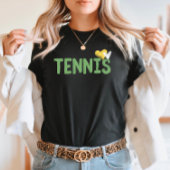 Tennisliefhebber Bold Green Text met Schattigee ha T-shirt