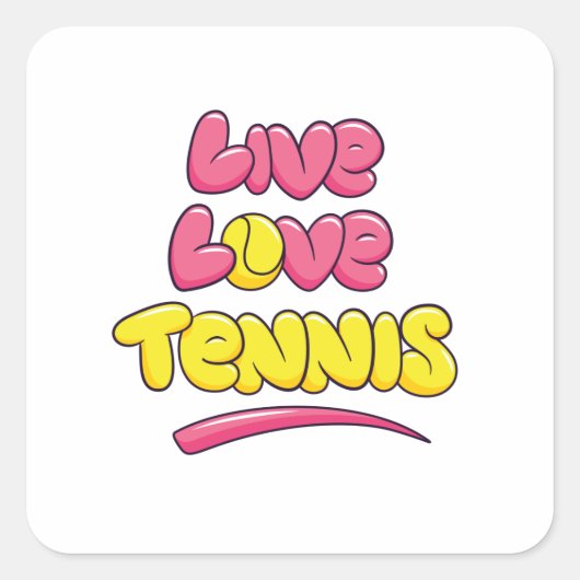 Tennisliefhebber Zegt Vierkante Sticker (Voorkant)