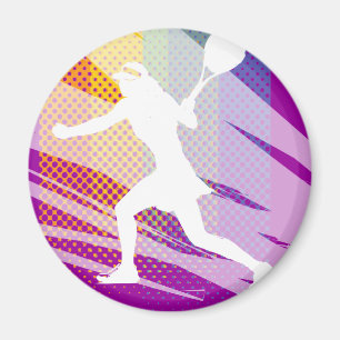 Tennismagneten met vrouwen tennisspeler print magneet
