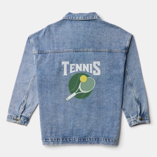 Tennisontwerp Denim Jacket (Achterkant)
