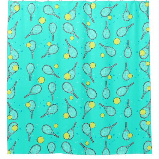 Tennisontwerp Douchegordijn (Voorkant)