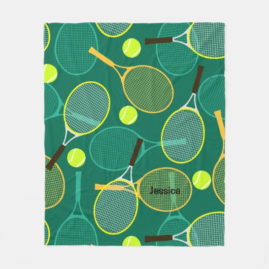 Tennisontwerp Fleece Deken (Voorkant)