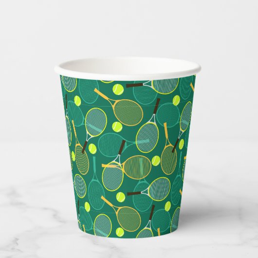 Tennisontwerp Papieren Bekers (Voorkant)