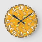 Tennisontwerp Ronde Klok (Voorkant)