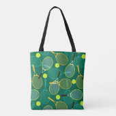 Tennisontwerp Tote Bag (Achterkant)
