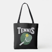 Tennisontwerp Tote Bag (Achterkant)