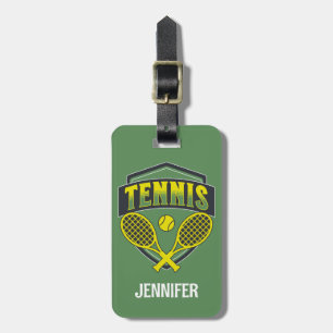 Tennisontwerp voor tennisliefhebbers bagagelabel