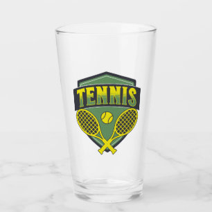 Tennisontwerp voor tennisliefhebbers glas