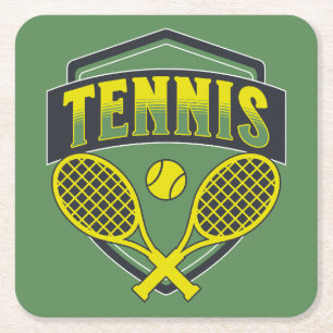 Tennisontwerp voor tennisliefhebbers kartonnen onderzetters