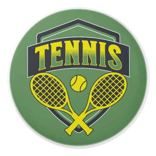 Tennisontwerp voor tennisliefhebbers keramische knop (Voorkant)