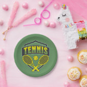 Tennisontwerp voor tennisliefhebbers papieren bordje (Feest)