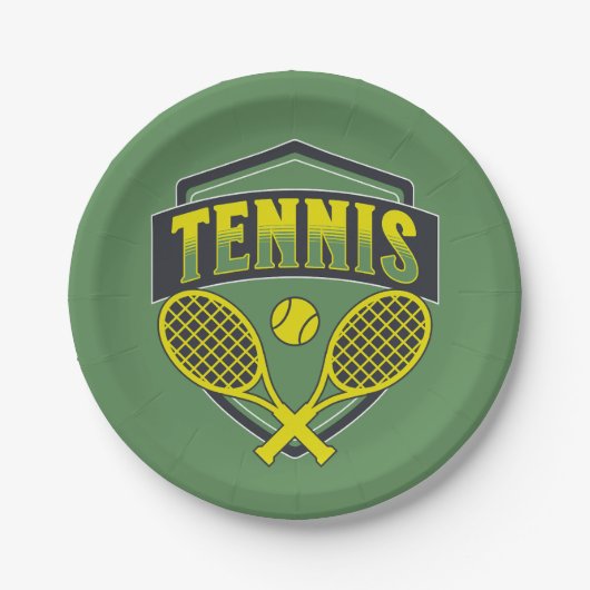 Tennisontwerp voor tennisliefhebbers papieren bordje (Voorkant)