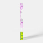 Tennispatroon aangepaste naam blauw iPhone 14 hoes iPhone Hoesje (Linkerkant)