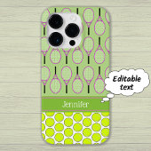 Tennispatroon aangepaste naam roze groen Case-Mate iPhone case