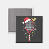 Tennispeddel met kerstmuts en kerstverlichting magneet (Voorkant / Achterkant)