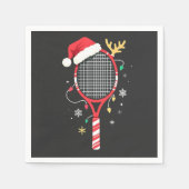 Tennispeddel met kerstmuts en kerstverlichting servet (Voorkant)
