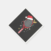 Tennispeddel met kerstmuts en kerstverlichting servet (Hoek)