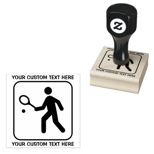 Tennispictogram Aangepast Logo Rubberstempel (Gestempeld)