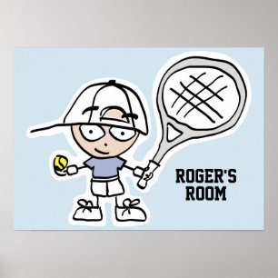 Tennisposter voor jongenskamer of kinderkamer poster
