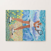 Tennispuzzels voor Vrouw Speler Legpuzzel (Horizontaal)