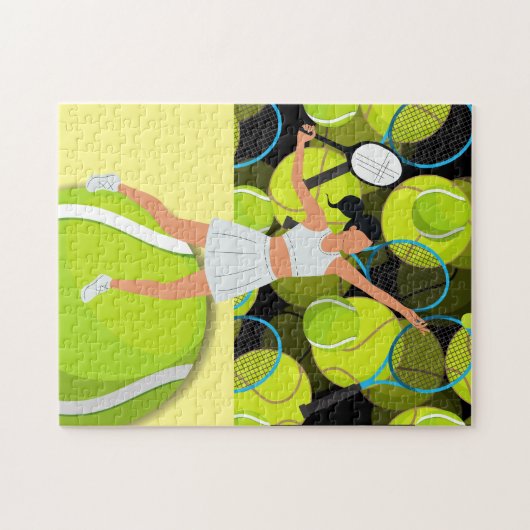 Tennispuzzels voor Vrouw Speler Legpuzzel (Horizontaal)