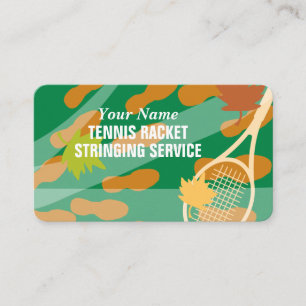 Tennisracket besnaren service visitekaartje
