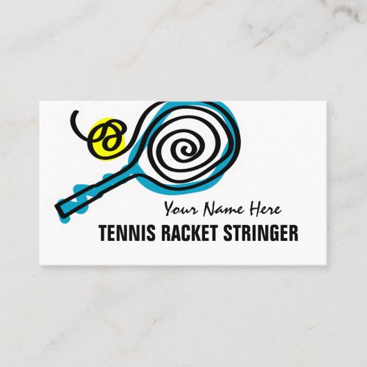 Tennisracket bespanner visitekaartje sjabloon (Voorkant)