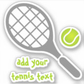 Tennisracket en bal grijs en groen sticker (Voorkant)